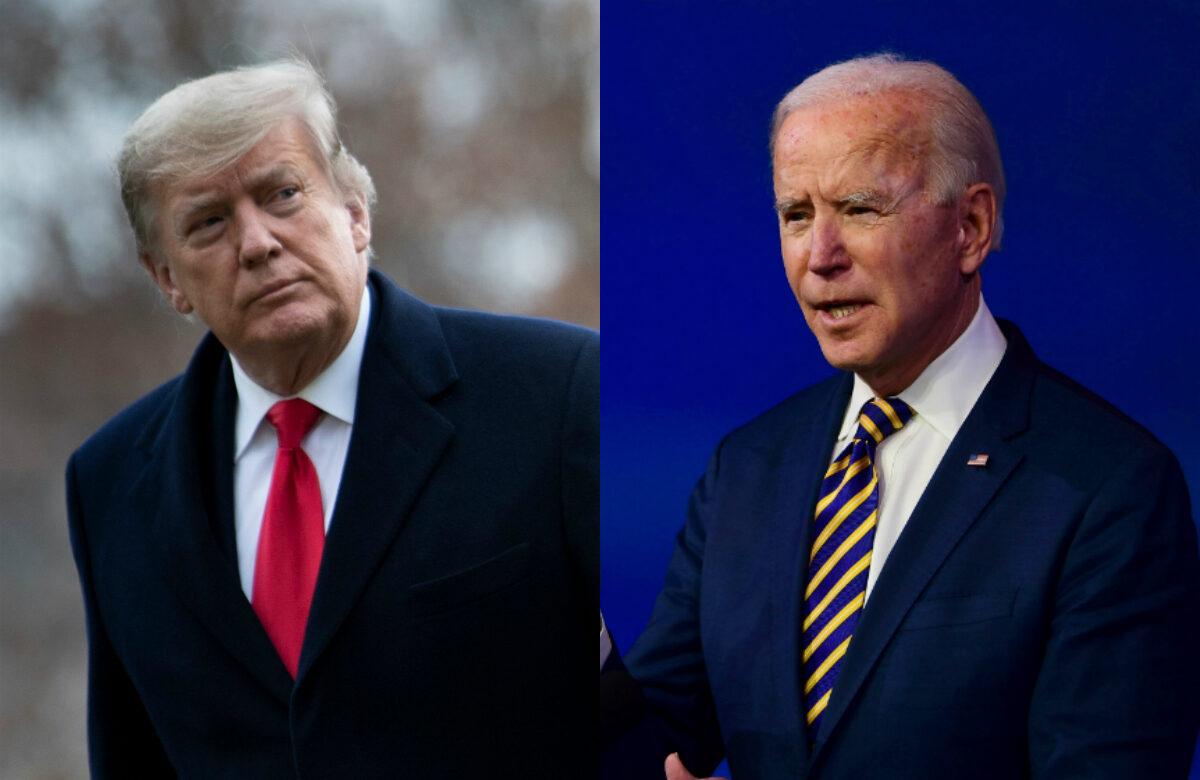  President Donald Trump (L) and Democratic presidential candidate Joe Biden in file photographs. (Getty Images)