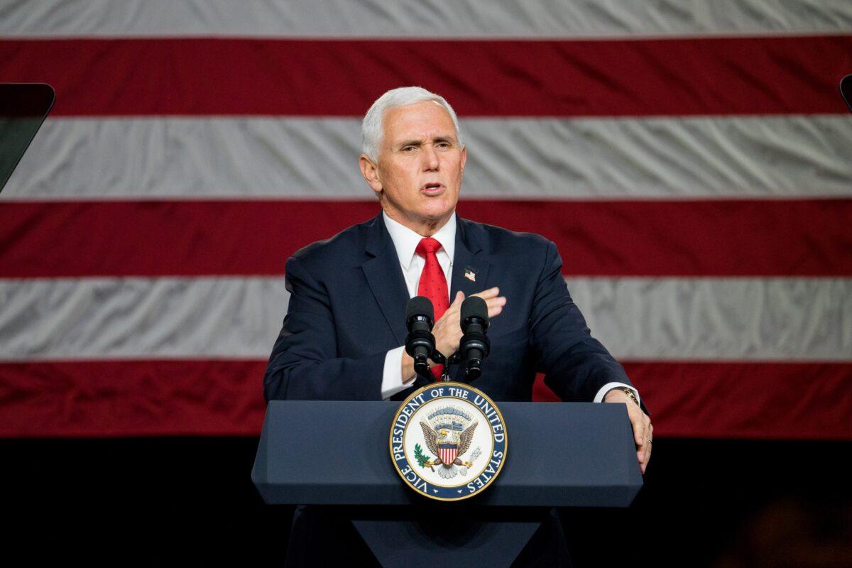 Vice President Mike Pence speaks during a visit to Rock Springs Church to campaign for GOP Senate candidates, in Milner, Ga., on Jan. 4, 2021. (Megan Varner/Getty Images)