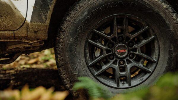 TRD Pro 16-inch black alloy wheels. (Courtesy of Toyota)