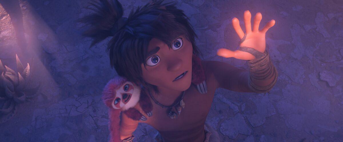Cro-Magnon teenage boy Guy (voiced by Ryan Reynolds) in "The Croods: A New Age." (Universal Pictures)