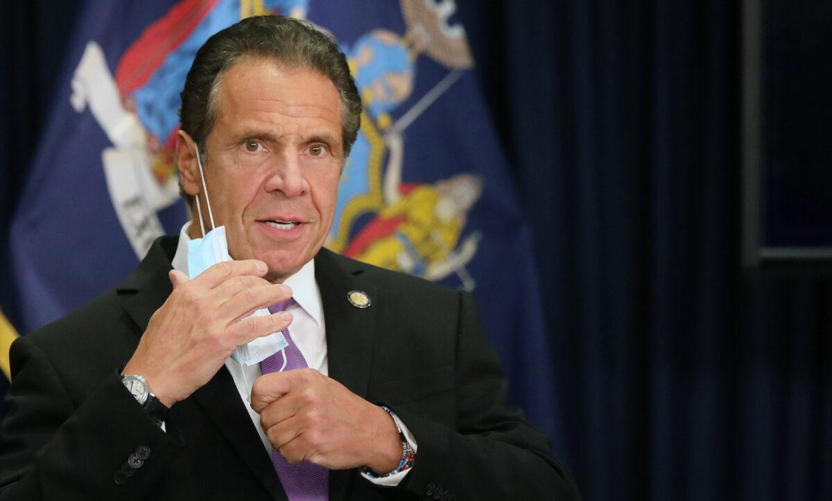  New York state Gov. Andrew Cuomo speaks at a news conference in New York City, on Sept. 8, 2020. (Spencer Platt/Getty Images)