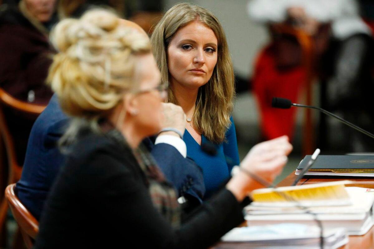 Lawyer Jenna Ellis at the Michigan House Oversight Committee in Lansing, Mich., on Dec. 2, 2020. (Jeff Kowalsky/AFP via Getty Images)