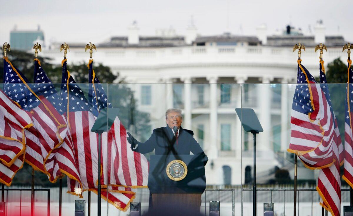 President Donald Trump speaks to supporters from The Ellipse near the White House in Washington on Jan. 6, 2021. (Mandel Ngan/AFP via Getty Images)