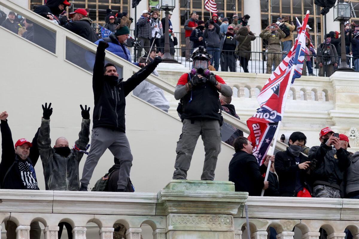 Protesters gather on the U.S. Capitol Building in Washington on Jan. 6, 2021. (Tasos Katopodis/Getty Images)