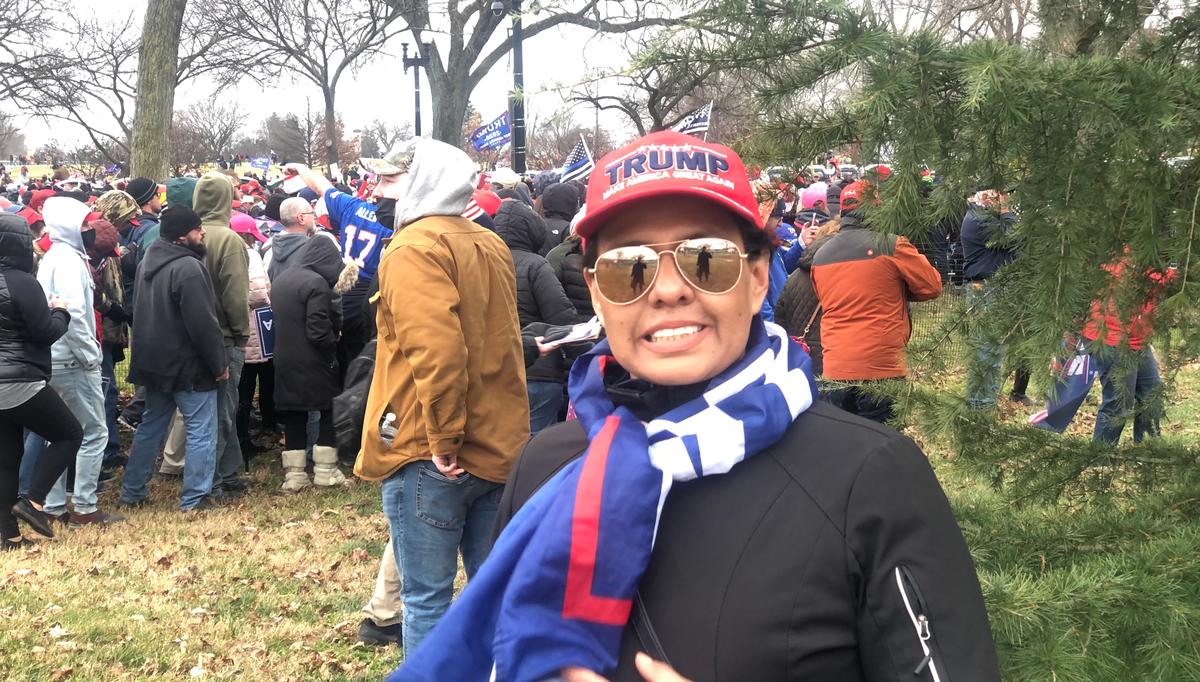 Alejandra Montes near the White House on Jan. 6, 2021. (Bowen Xiao/The Epoch Times)