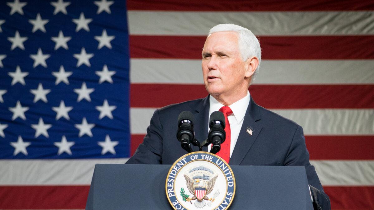 U.S. Vice President Mike Pence speaks during a visit to Rock Springs Church to campaign for GOP Senate candidates in Milner, Ga., on Jan. 4, 2021. (Megan Varner/Getty Images)