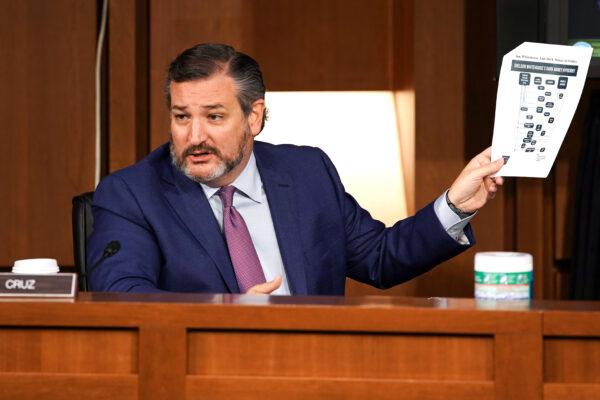 Sen. Ted Cruz (R-Texas) speaks during the Senate Judiciary Committee confirmation hearing for Supreme Court nominee Judge Amy Coney Barrett on Oct. 14, 2020 in Washington, DC. (Photo by Greg Nash-Pool/Getty Images)