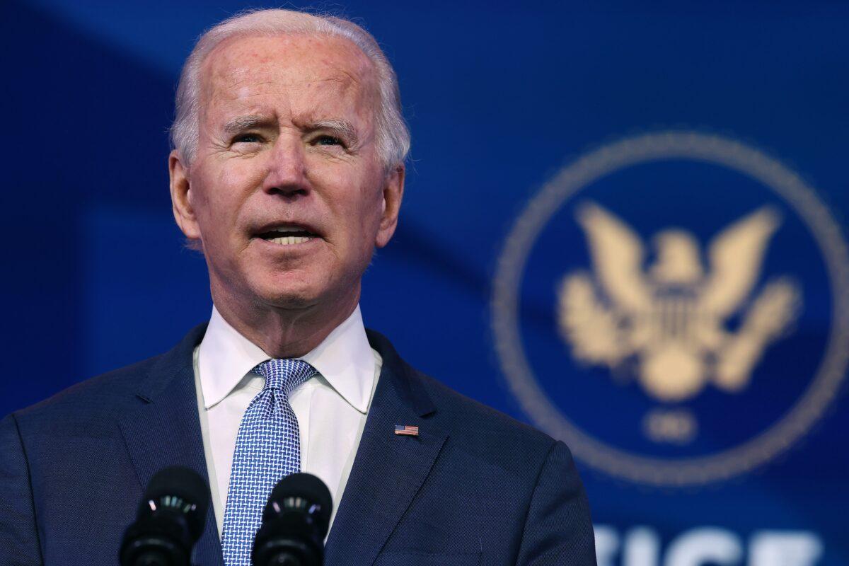 President-elect Joe Biden delivers remarks in Wilmington, Del., on Jan. 6, 2021. (Chip Somodevilla/Getty Images)