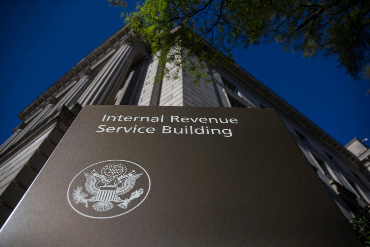 The Internal Revenue Service (IRS) building stands in Washington on April 15, 2019. (Zach Gibson/Getty Images)