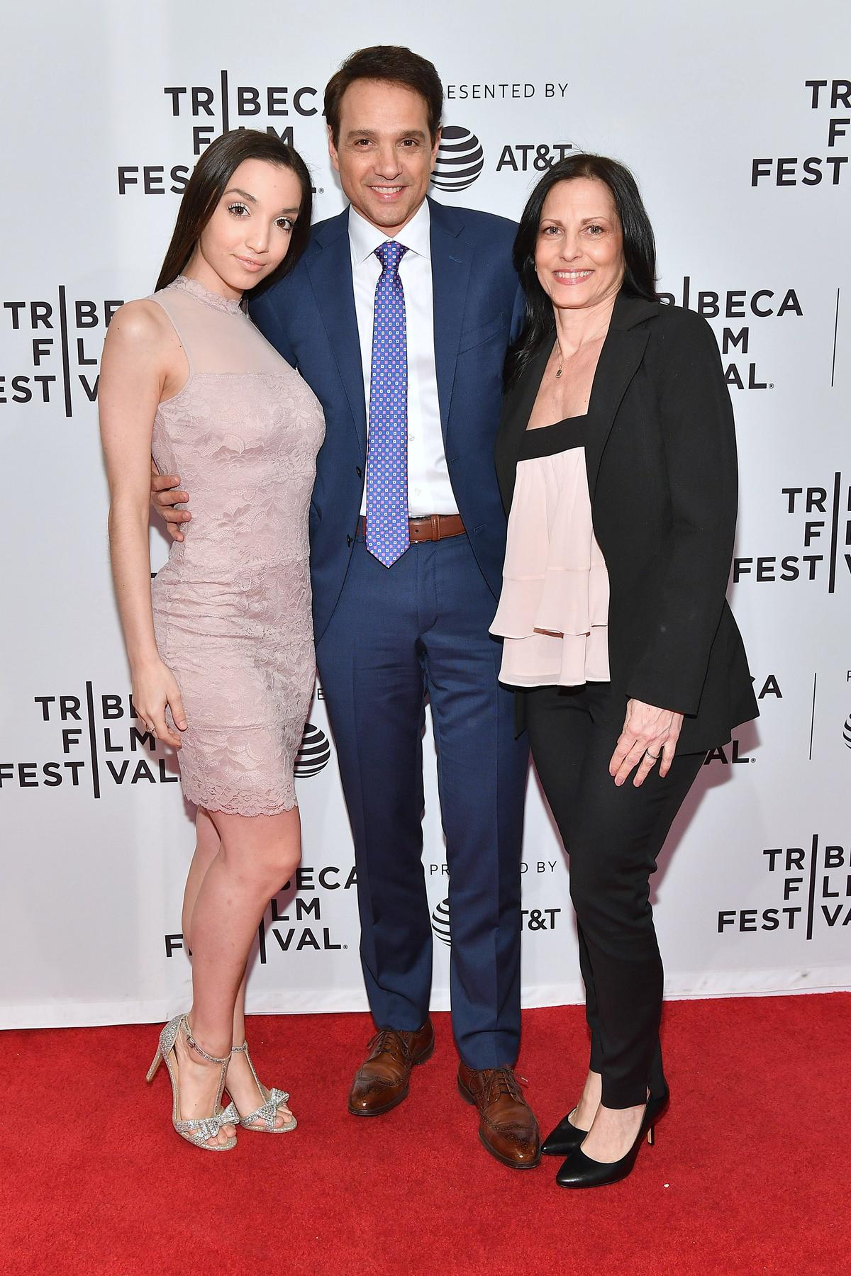 Julia Macchio, Ralph Macchio and Phyllis Fierro attend the screening of "Cobra Kai" during the 2018 Tribeca Film Festival at SVA Theatre on April 24, 2018, in New York City. (Dia Dipasupil/Getty Images)