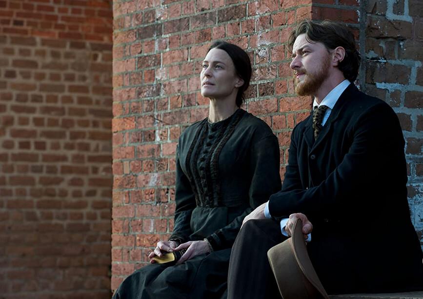 Mary Surratt (Robin Wright) and Frederick Aiken (James McAvoy), in "The Conspirator." (Roadside Attractions)