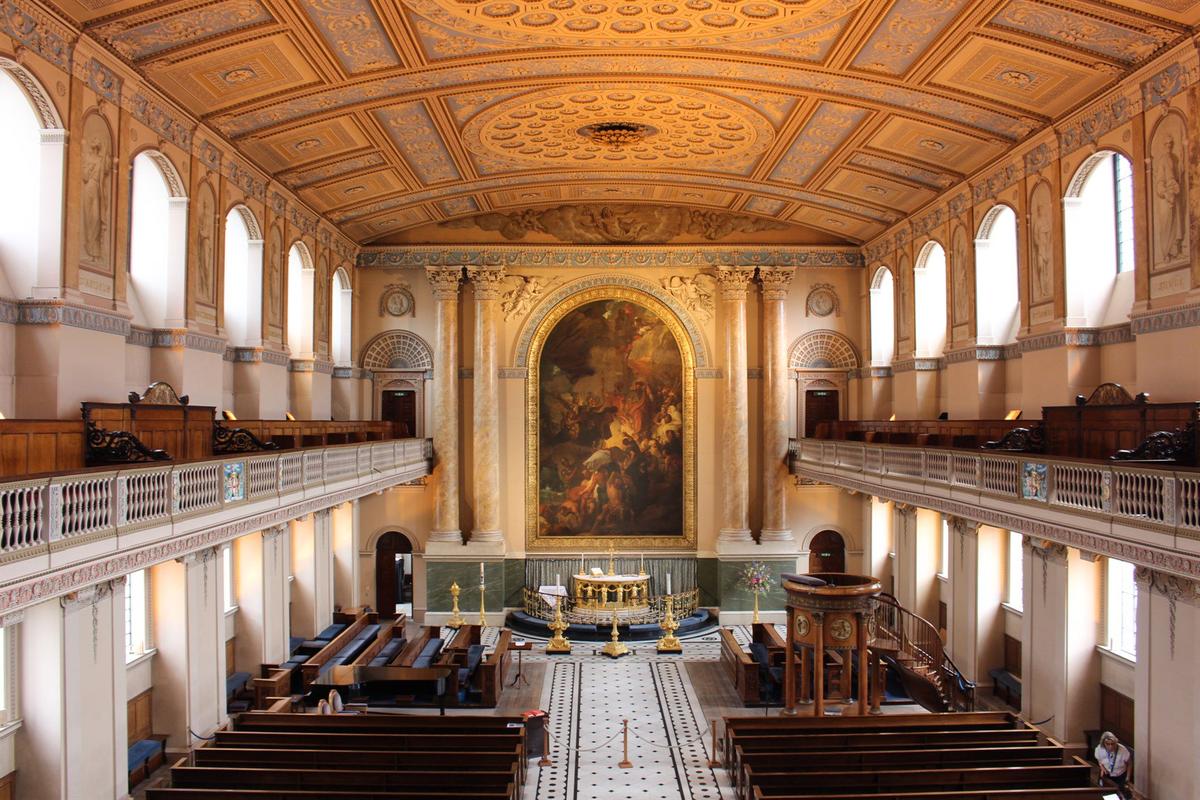 Inside the Chapel of  St. Peter and St. Paul at the Old Royal Naval College, Greenwich. (Old Royal Naval College)