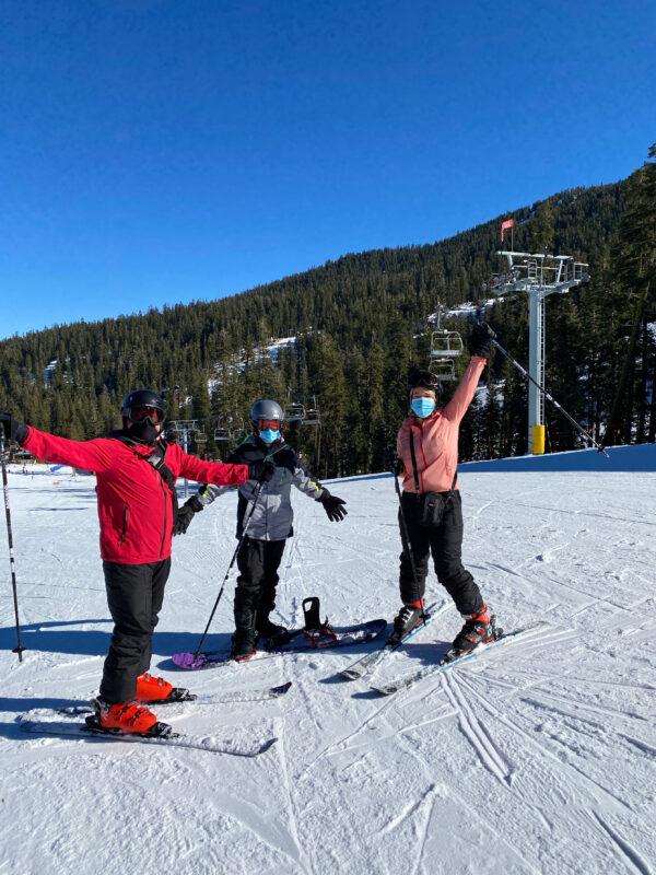 New skiers take a lesson at the Sierra-at-Tahoe Resort at Lake Tahoe, Calif. (Courtesy of Margot Black)