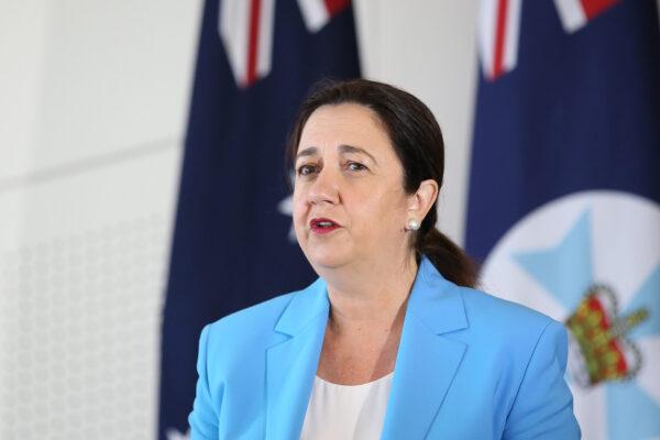 Queensland Premier Annastacia Palaszczuk speaks at a press conference in Brisbane, Australia, on Jan. 11, 2021. (Jono Searle/Getty Images)