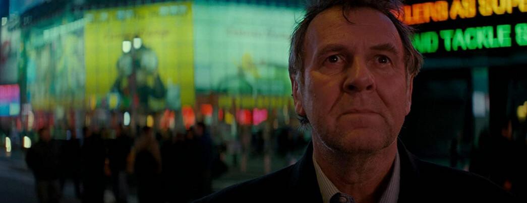 Off-his-meds bipolar lawyer Arthur Edens (Tom Wilkinson) has a moment of clarity, in "Michael Clayton." (Warner Bros.)