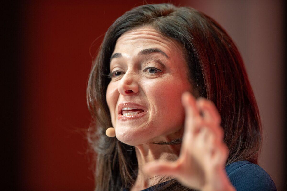 Sheryl Sandberg, chief operating officer of Facebook, speaks during a conference in Germany on Jan. 20, 2019. (Lino Mirgeler/DPA/AFP via Getty Images)