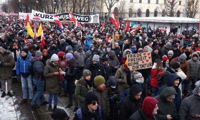 Thousands March in Vienna Against Coronavirus Restrictions
