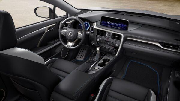 The front dashboard and special floor mats. (Courtesy of Lexus)