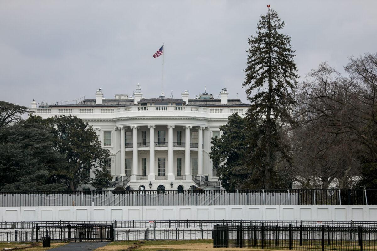 The south side of the White House in Washington on Jan. 15, 2021. (Charlotte Cuthbertson/The Epoch Times)