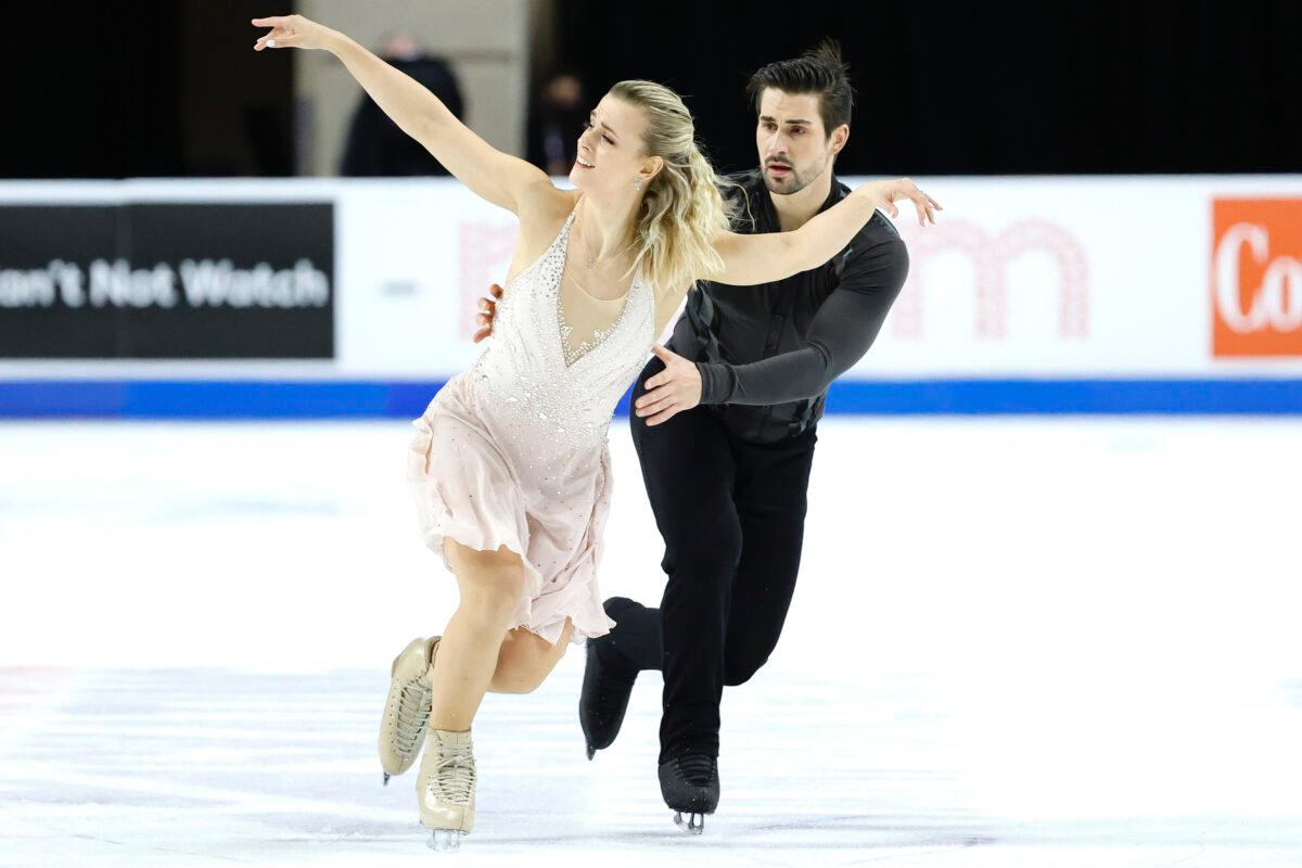 Madison Hubbell and Zachary Donohue compete during the U.S. Figure Skating Championships at the Orleans Arena in Las Vegas, Nev., on Jan. 16, 2021. (Tim Nwachukwu/Getty Images)