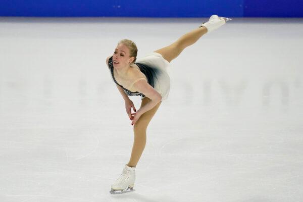 Bradie Tennell performs during the women's free skate at the U.S. Figure Skating Championships, in Las Vegas, on Jan. 15, 2021. (John Locher/AP Photo)