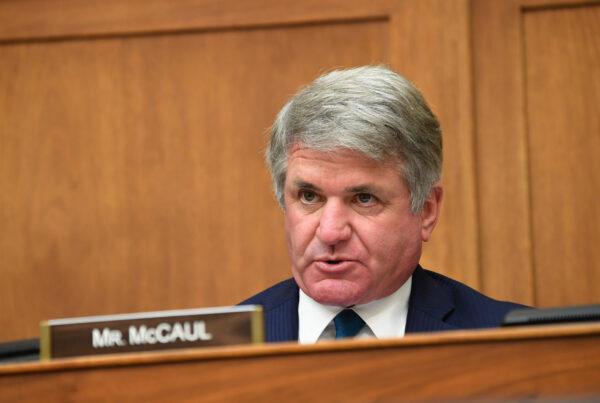 Rep. Michael McCaul (R-Texas) questions witnesses during a House Committee on Foreign Affairs hearing in Washington, on Sept. 16, 2020. (Kevin Dietsch-Pool/Getty Images)