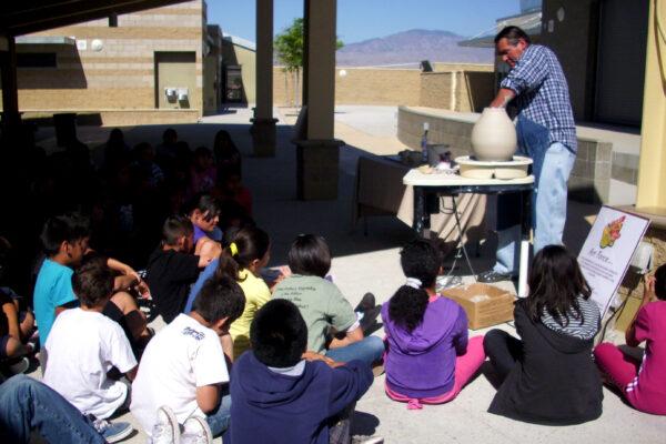 Rich Lopez holds a demonstration through his Art Force program for children. (Courtesy of Rich Lopez)