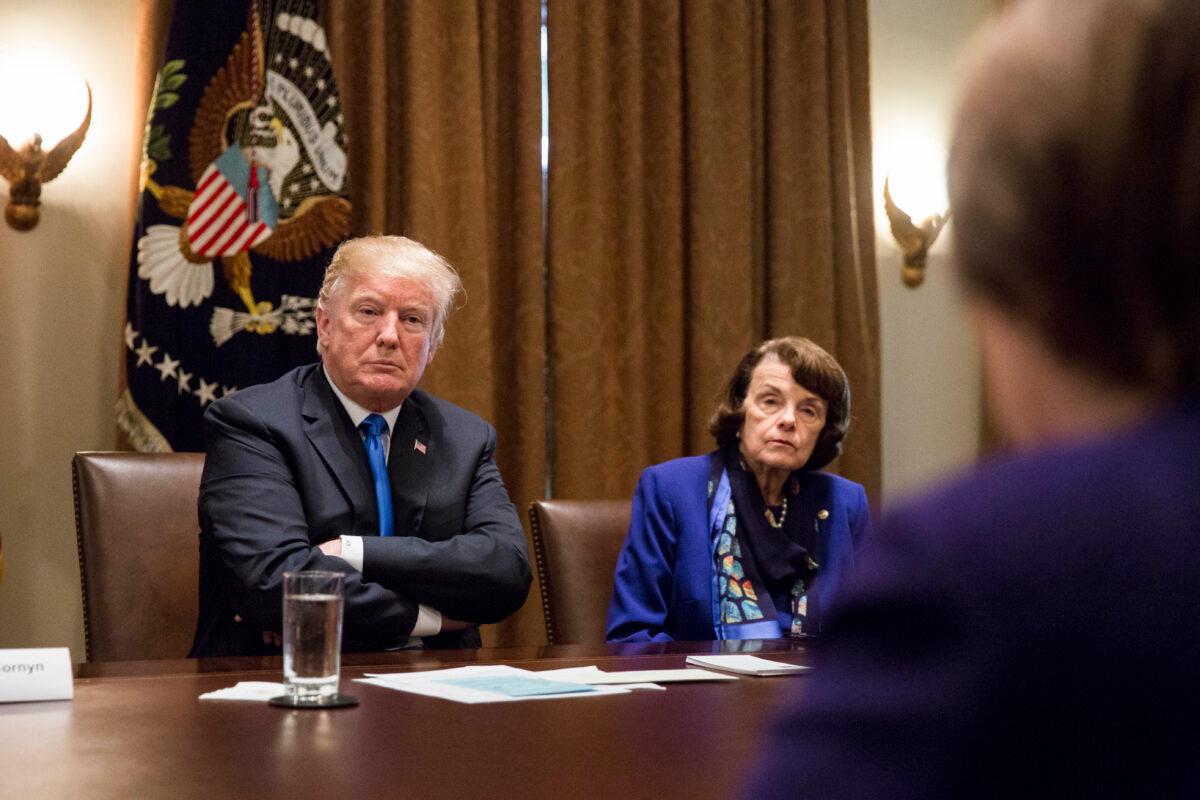 President Donald Trump meets with bipartisan Members of Congress to discuss school and community safety in the Cabinet Room of the White House in Washington on Feb. 28, 2018. (Samira Bouaou/The Epoch Times)