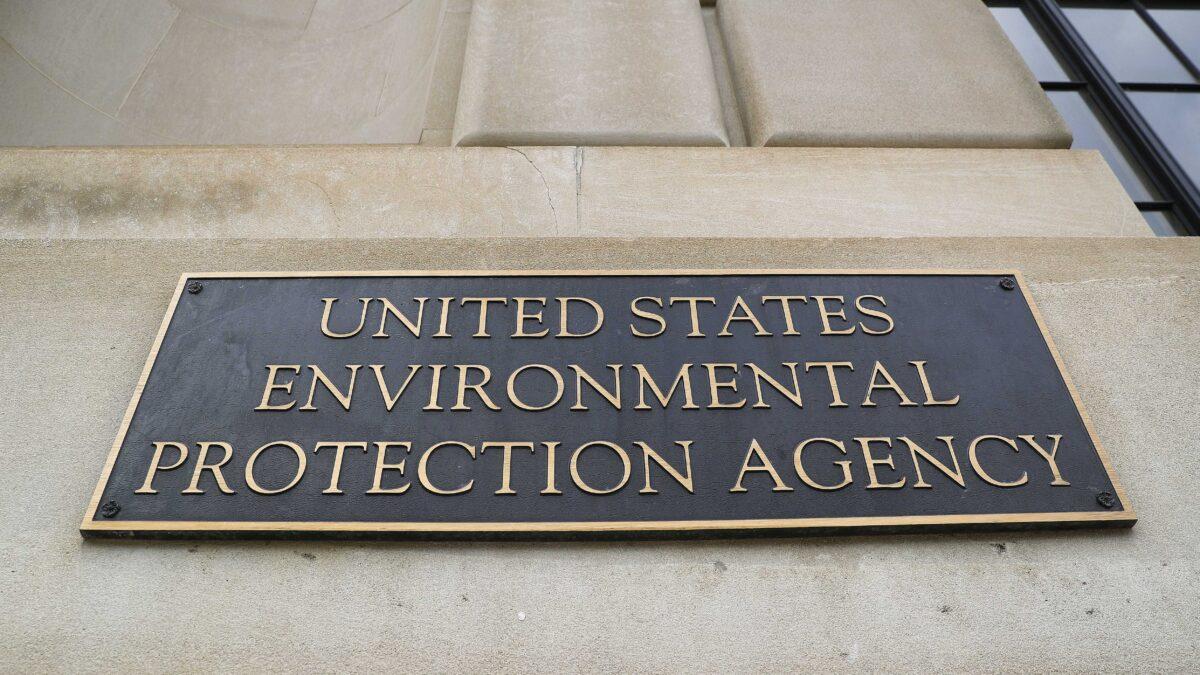 A sign of the Environmental Protection Agency (EPA) is seen at its building in Washington on Sept. 21, 2017. (Pablo Martinez Monsivais/AP Photo)
