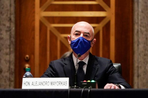 Alejandro Mayorkas, nominee for Secretary of Homeland Security, testifies during a Senate Homeland Security and Governmental Affairs confirmation hearing on Capitol Hill in Washington on Jan. 19, 2021. (Joshua Roberts-Pool/Getty Images)