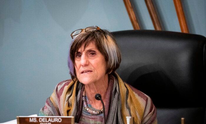 Rep. Rosa DeLauro (D-Conn.) speaks at a hearing in Washington, on June 4, 2020. (Al Drago/POOL/AFP via Getty Images)