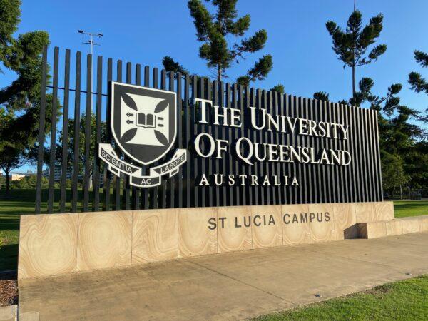 Front entrance to the University of Queensland in Brisbane, Australia, on Jan. 12, 2021. (Daniel Teng/The Epoch Times)