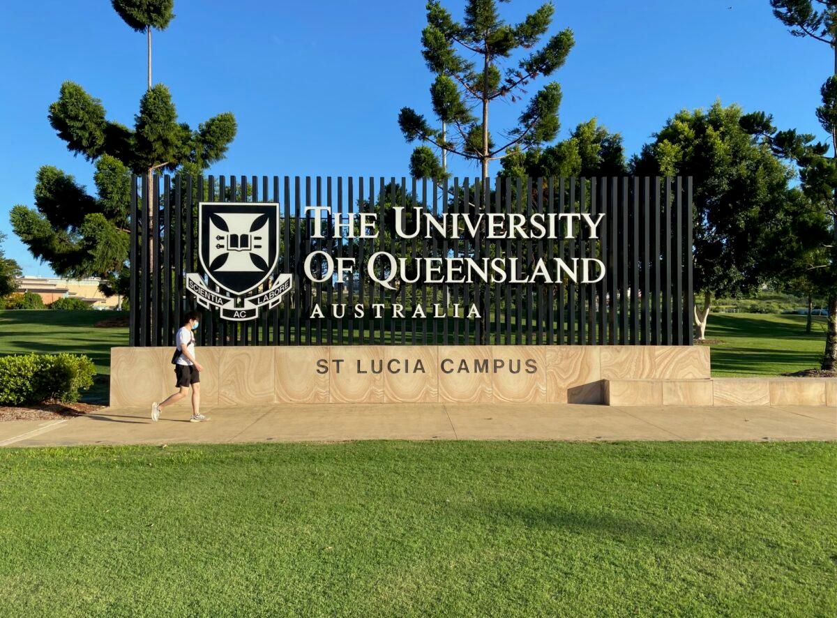 The front entrance to the University of Queensland in Brisbane, Australia, on Jan. 12, 2021. (Daniel Teng/The Epoch Times)