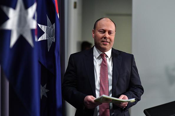 Treasurer Josh Frydenberg during a press conference in the Blue Room at Parliament House in Canberra, Australia on Dec. 8, 2020 (Sam Mooy/Getty Images)