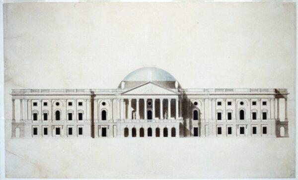 The design for the original U.S. Capitol Building, circa, 1796, by amateur architect Dr. William Thornton. (Library of Congress)