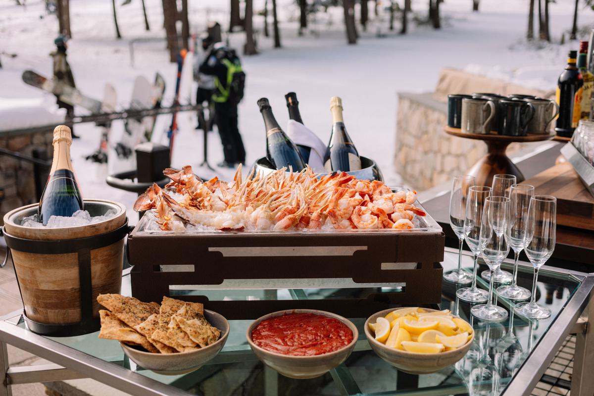 Apres-ski in style: champagne and seafood at The Ritz-Carlton, Lake Tahoe. (Courtesy of The Ritz-Carlton)