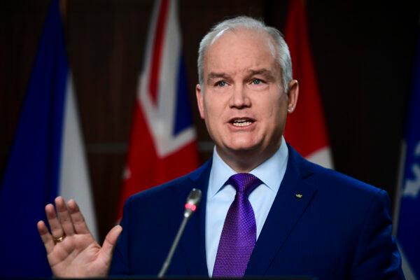Conservative leader Erin O'Toole holds a press conference on Parliament Hill in Ottawa on Jan. 25, 2021. (Sean Kilpatrick/The Canadian Press)
