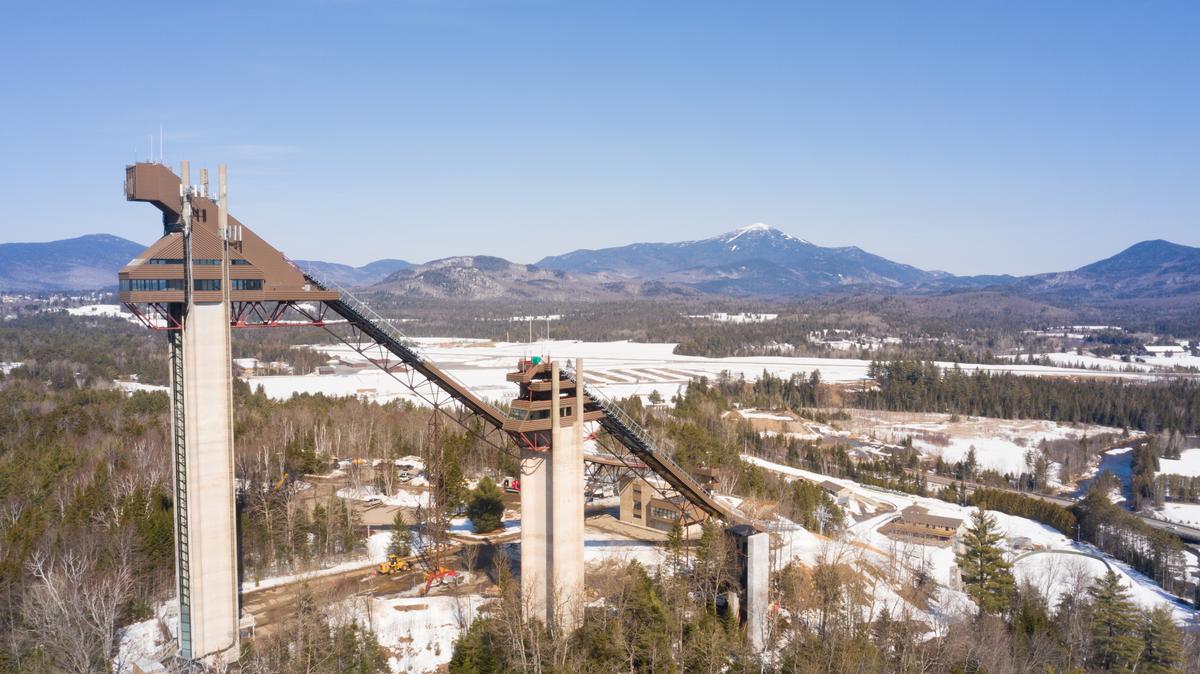 Ski jumps at the Olympic Jumping Complex. (Courtesy of Regional Office of Sustainable Tourism, Adirondacks, NY)