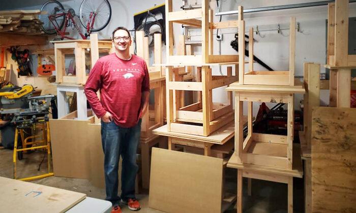 Teacher Builds Nearly 800 Desks for Kids Without Home Workspaces for Online Learning