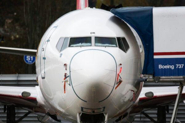 A Boeing 737 MAX airliner is pictured at the Boeing Factory in Renton, Wash., on Nov. 18, 2020. (Jason Redmond/AFP via Getty Images)
