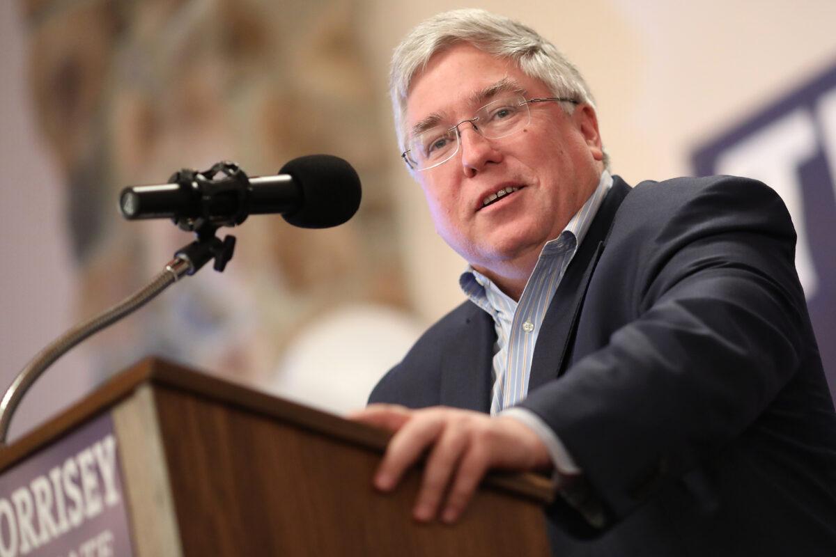 West Virginia Attorney General Patrick Morrisey speaks at an event in Inwood, W.Va., on Oct. 22, 2018. (Win McNamee/Getty Images)