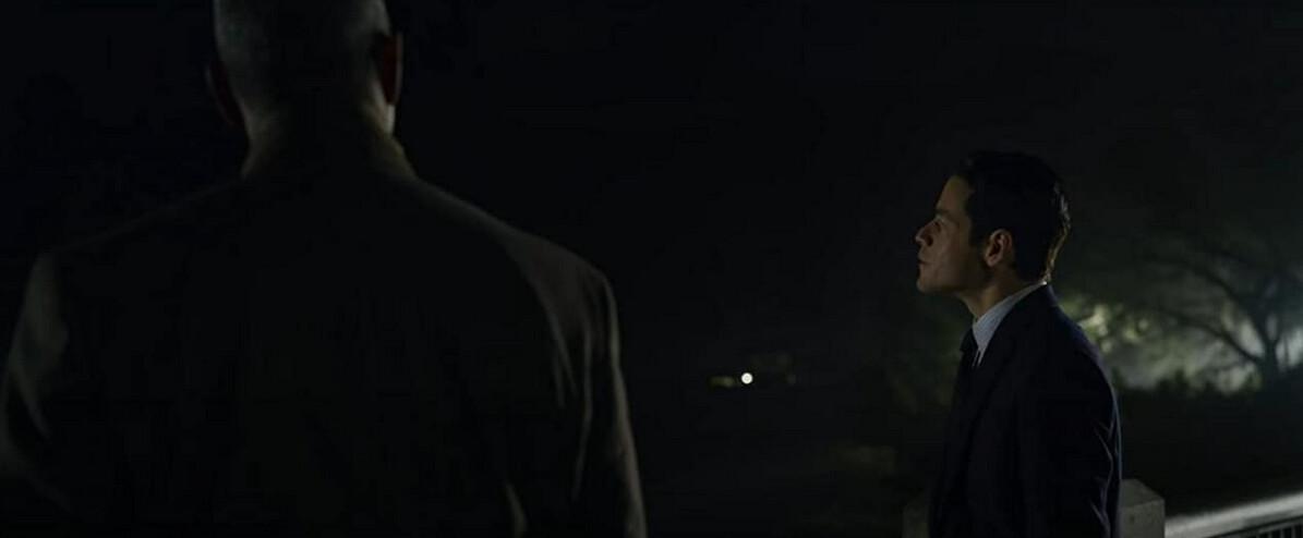 Joe "Deke" Deacon (Denzel Washington, L) and Jimmy Baxter (Rami Malek), in "The Little Things." (Warner Bros.)