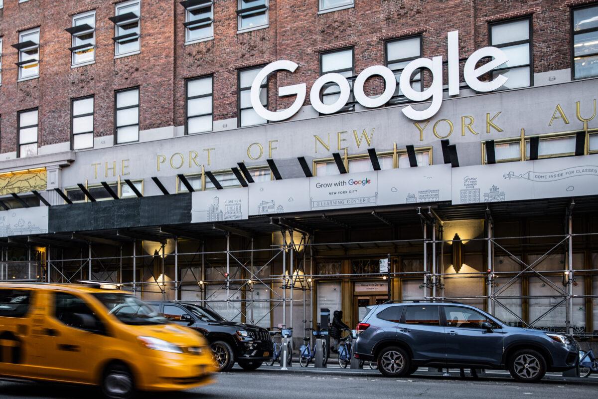 Google’s New York office in lower Manhattan on Jan. 20, 2021. (Chung I Ho/The Epoch Times)