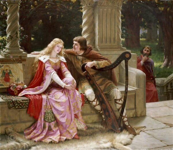 “Tristan and Isolde,” 1902, by Edmund Leighton. (Public Domain)