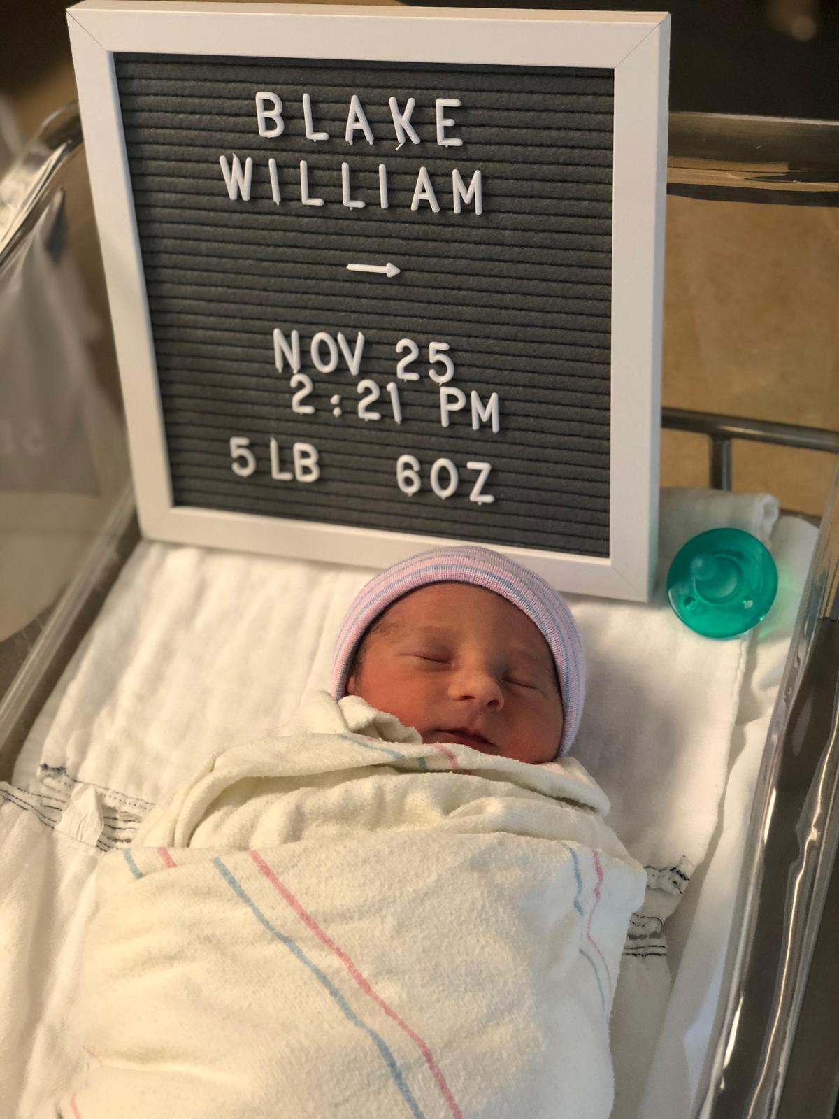 Baby Blake William. (Courtesy of <a href="https://www.facebook.com/jackie.latimer3">Jackie Zieman</a>)