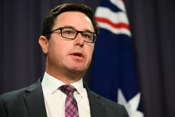 David Littleproud speaks during a press conference at Parliament House on January 05, 2020 in Canberra, Australia. (Rohan Thomson/Getty Images)