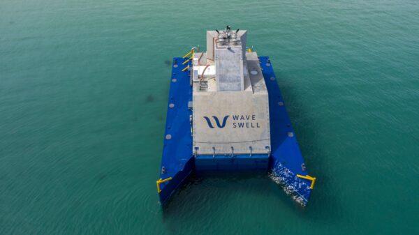 Wave Swell's 200kW energy generator on the coast of King Island, Tasmania. (Supplied)