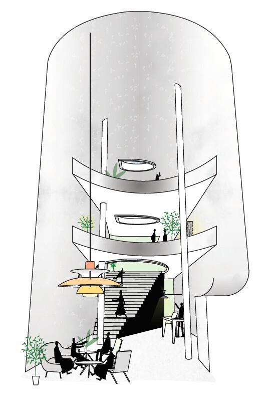 The impression of Sydney Pencil Tower three-storey lobby. (Supplied)