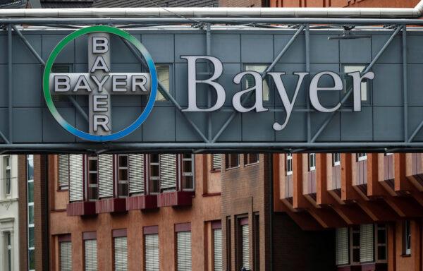 A bridge is decorated with the logo of a Bayer AG, a German pharmaceutical and chemical maker in Wuppertal, Germany August 9, 2019. (Wolfgang Rattay/Reuters)