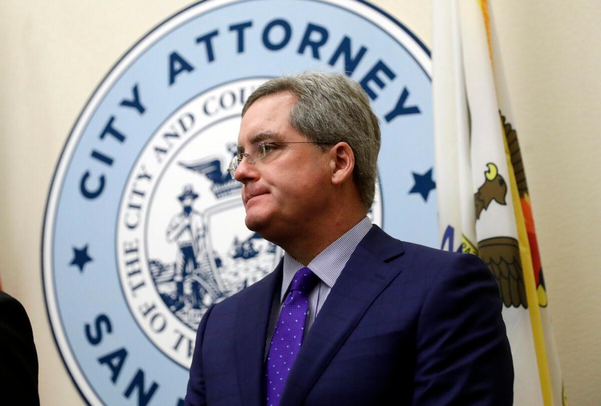San Francisco City Attorney Dennis Herrera listens to questions during a press conference at City Hall in San Francisco, Calif., on Aug. 14, 2017. (Marcio Jose Sanchez/AP Photo)